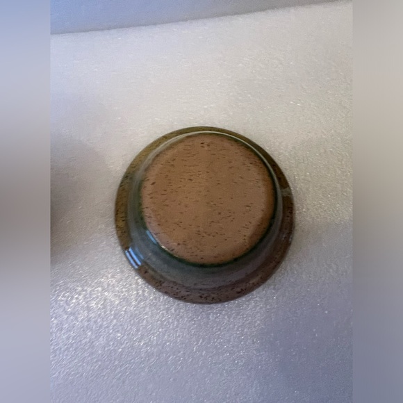 Carmen’s Pottery Maple Leaf Imprint Green Aqua Planter Vase & bowl - Picture 7 of 11